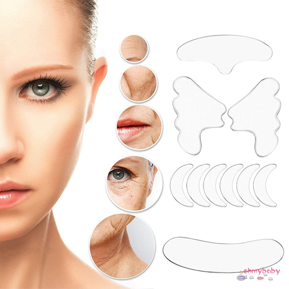 [InStock] 11 Chiếc Có Thể Tái Sử Dụng Silicone Xóa Nhăn Miếng Dán Trán Mặt Mắt Lót Chống Lão Hóa Da Nâng Chăm Sóc Cường Lực [Z/14]