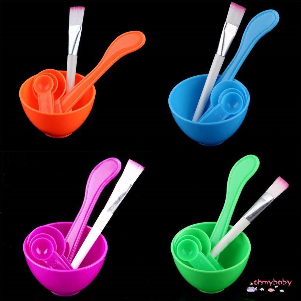 [Ready] Cái 4 Trong 1 Tự Làm Nhựa Mềm Mặt Nạ Trang Điểm Mixingl Bàn Chải Thìa Dính Bộ Dụng Cụ Vô Hại Cho Da [Z/7]