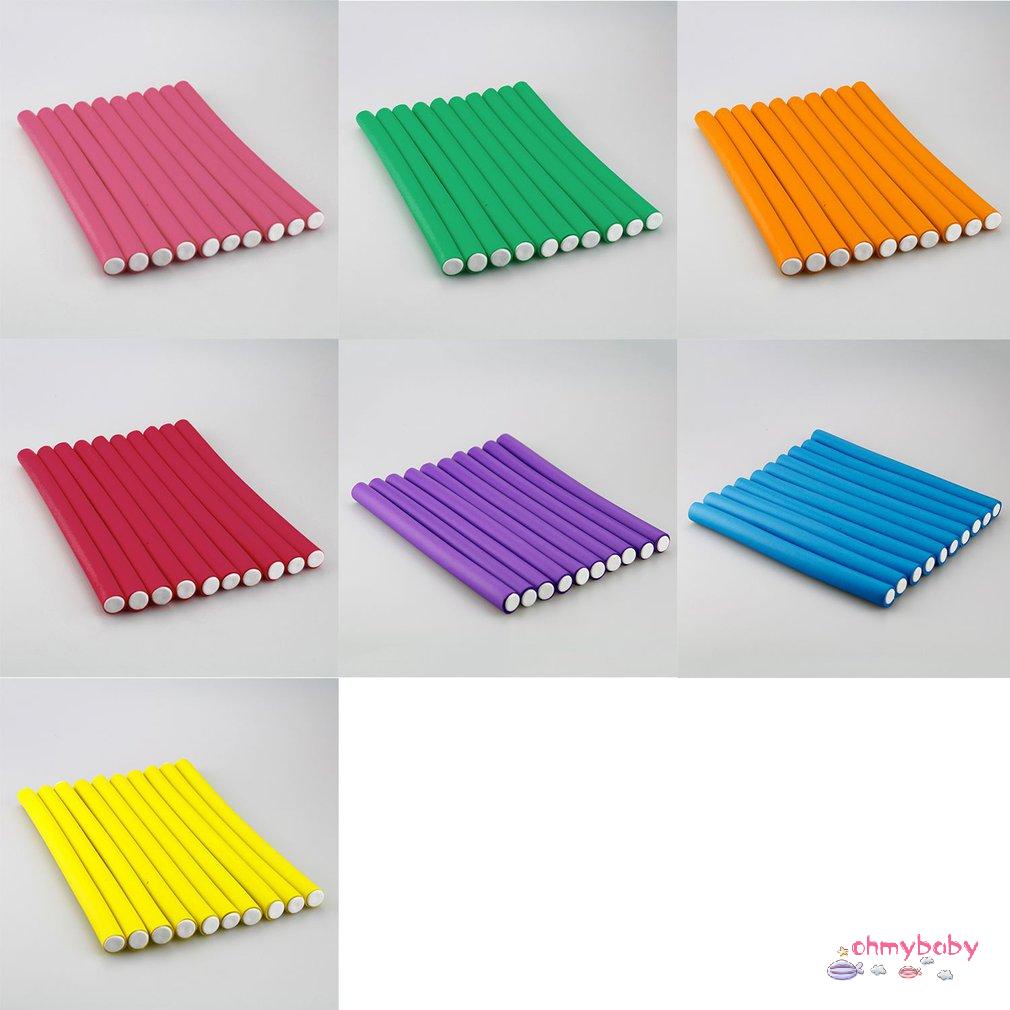 [Ready] Overmal 10 Nữ Ployka Máy Uốn Làm Xốp Mềm Bendy Xoắn Lọn Tự Tạo Kiểu Tóc Con Lăn Bigudiler [Z/11]