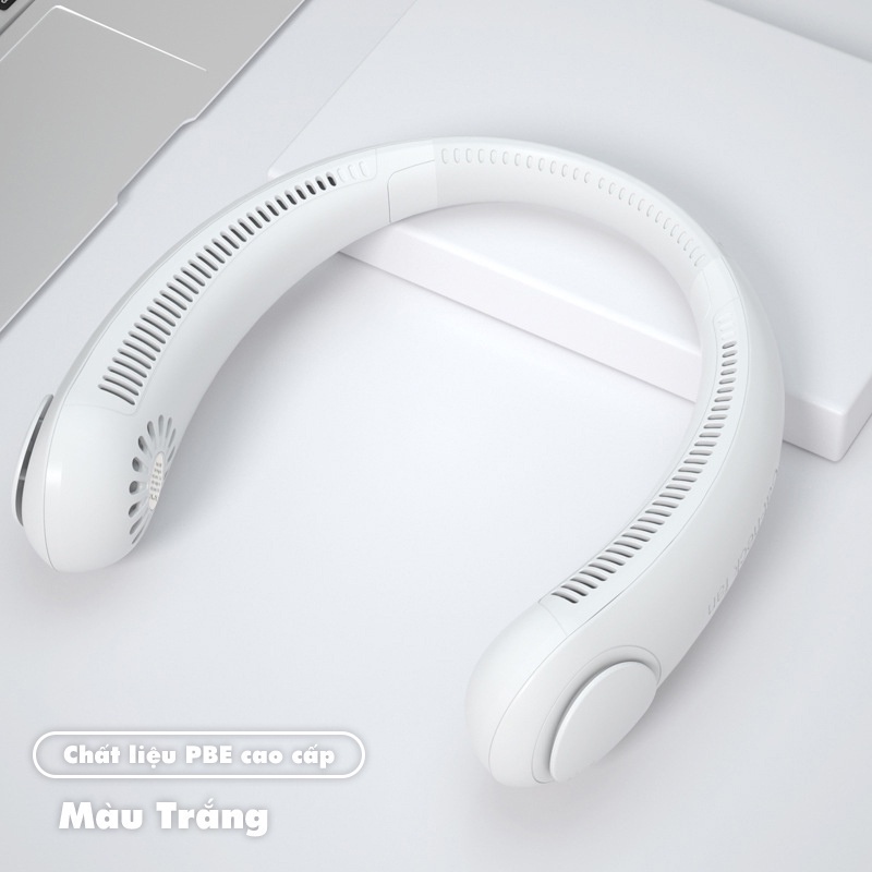 Quạt đeo cổ mini không cánh làm mát thông minh 360 độ, quạt treo cổ tích điện 3 chế độ pin 4000mAh sạc USB | BigBuy360 - bigbuy360.vn