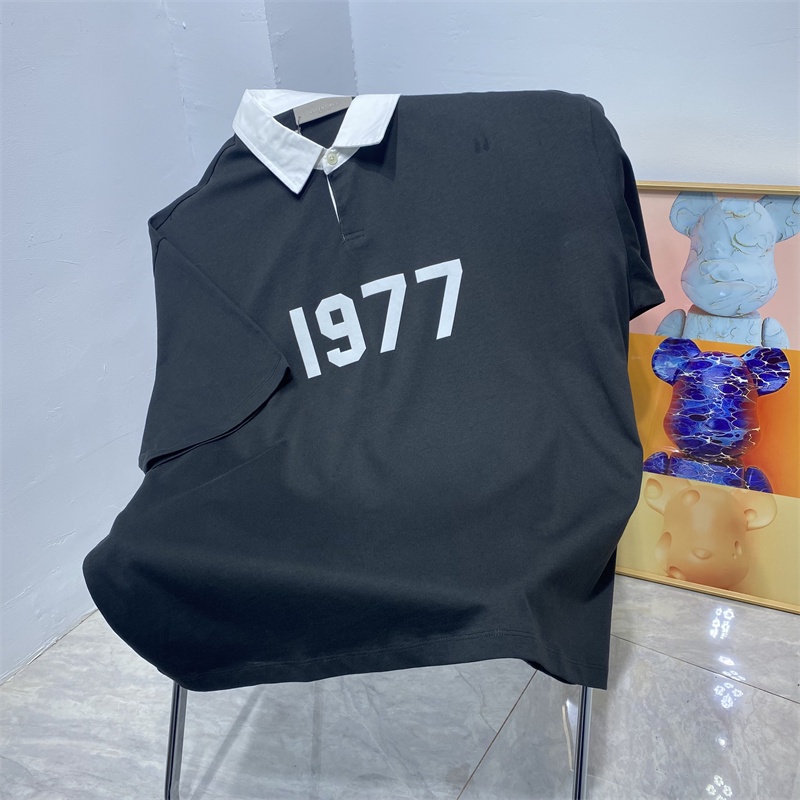 Áo Thun Polo Ngắn Tay In Họa Tiết Thời Trang Đường Phố 1977