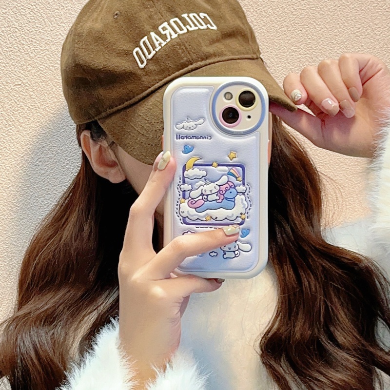 Ốp Điện Thoại Da Silicon Mềm Dày Dặn Hình Cún Cinnamon Chống Sốc / Rơi Cho iPhone 14 13 12 11 Pro Max 14 Plus