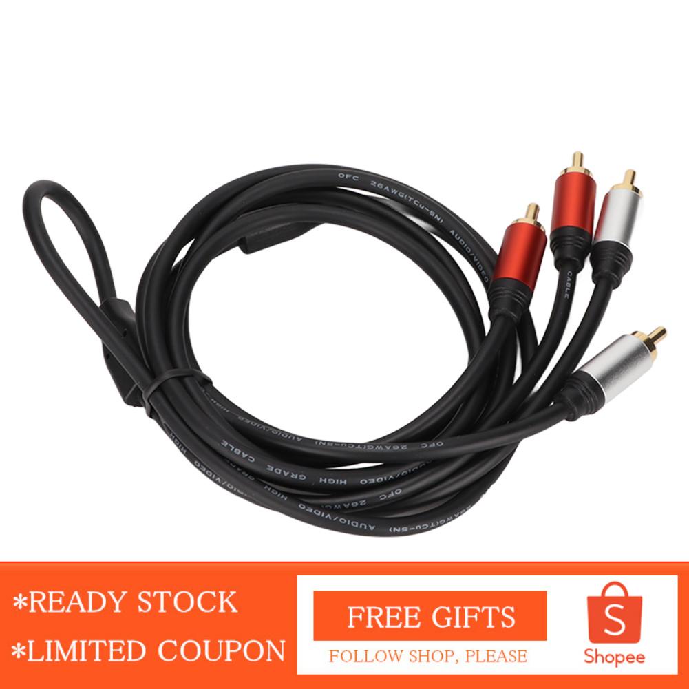 Alwaysonline RCA Cord Black 2RCA Male To Cable for DVD  Car Speaker