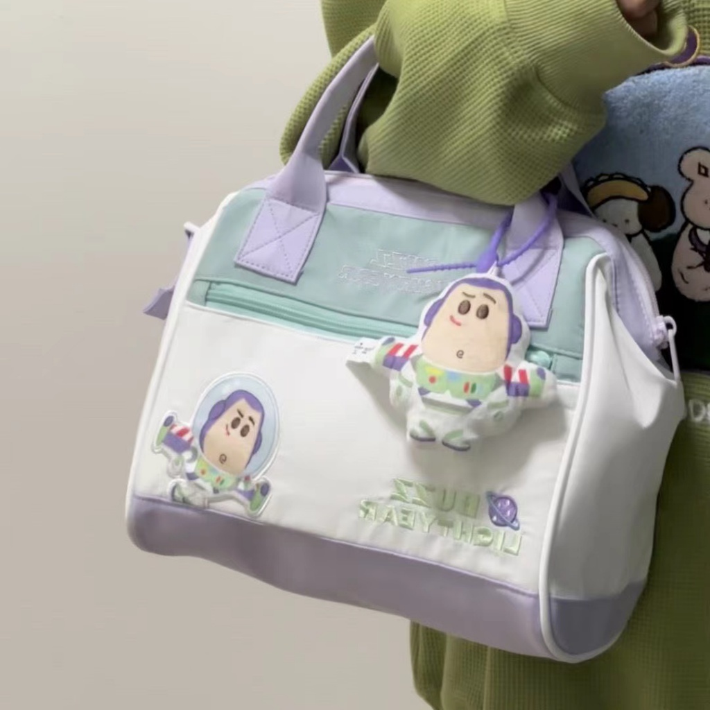 Túi Xách Đeo Vai Vải Canvas Họa Tiết Hoạt Hình Toy Story Buzz Lightyear Dễ Thương Sức Chứa Lớn Cho Học Sinh