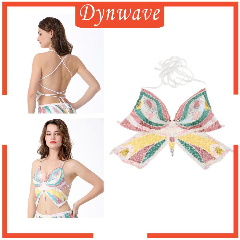 [Dynwave] Áo Ngực Croptop Đính Kim Sa Hình Bướm Cho Vũ Công Bộ Lạc