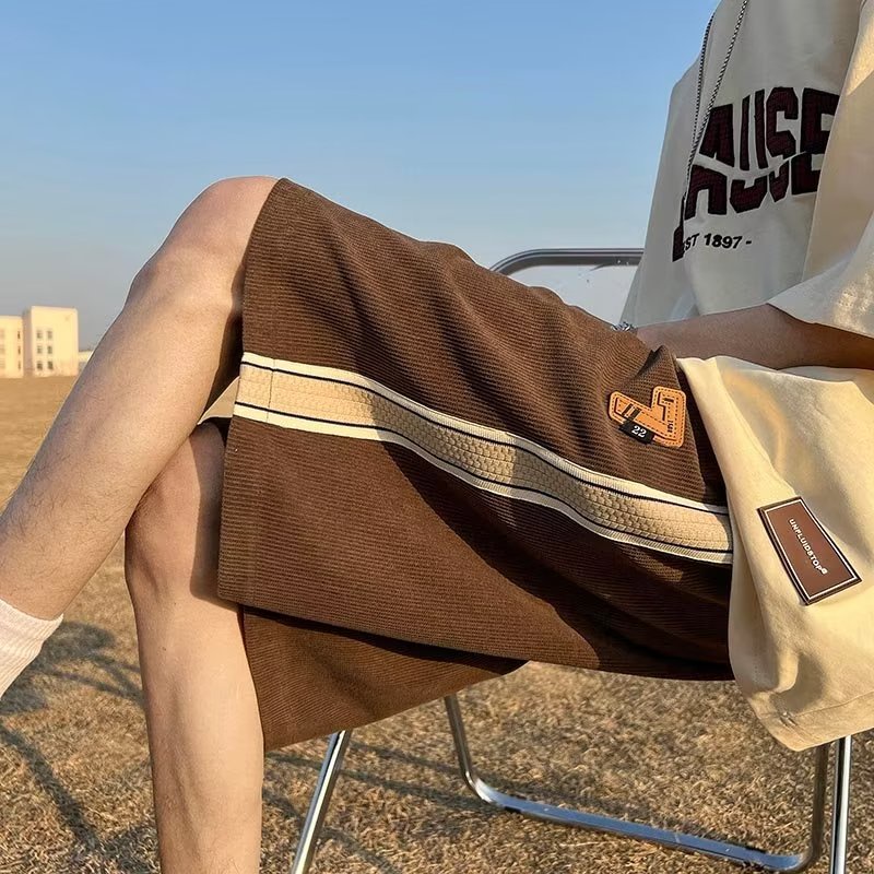 Quần Short Thể Thao Bóng Rổ Kẻ Sọc Bên Hông Kiểu Mỹ Cá Tính Cho Nam