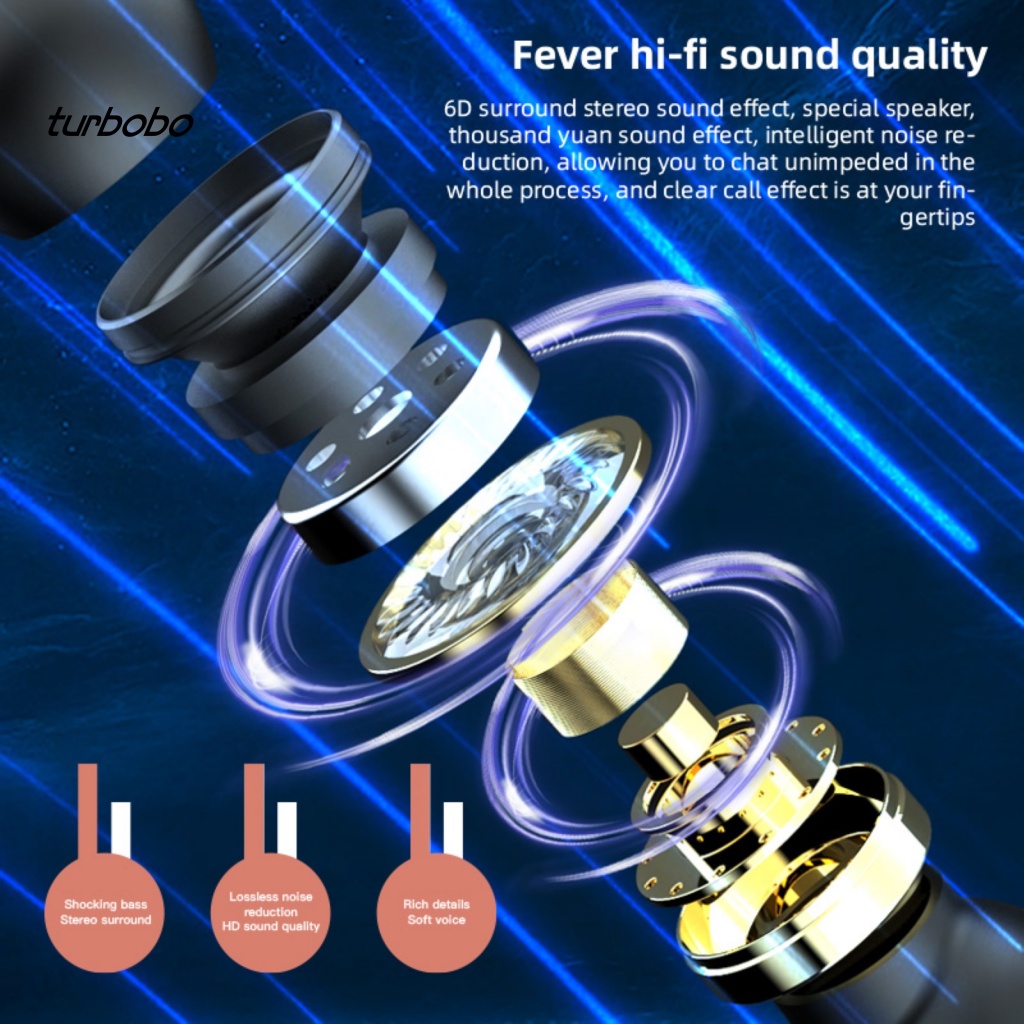 Tai Nghe Nhét Trong Không Dây Bluetooth Điều Khiển Cảm Ứng turbobo AiR3 Kèm Hộp Sạc