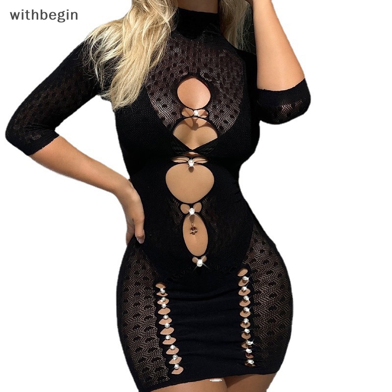 Quần Tất Lưới Đính Đá Thiết Kế Khoét Rỗng Quyến Rũ Cho Nữ