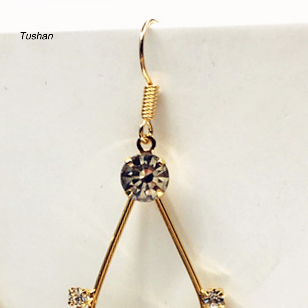 1 Đôi Bông Tai Đính Pha Lê Giả Lấp Lánh Phong Cách Bohemia Dành Cho Nữ