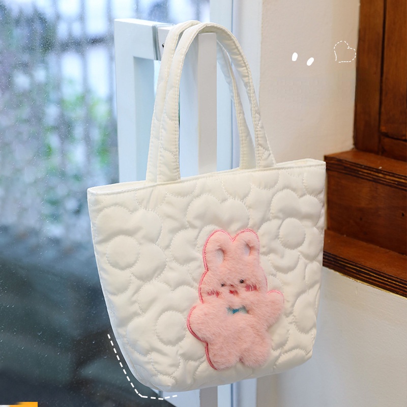 Túi Xách Du Lịch Cỡ Lớn Hình Thỏ Nhồi Bông Dễ Thương Cho Nữ
