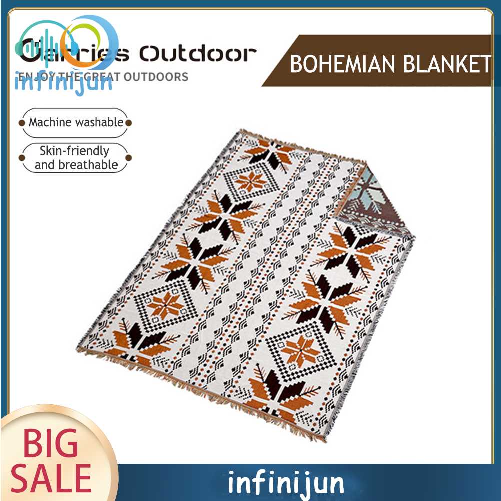 Thảm Trải Sofa Chống Ẩm Họa Tiết Thổ Cẩm Phong Cách Bohemian