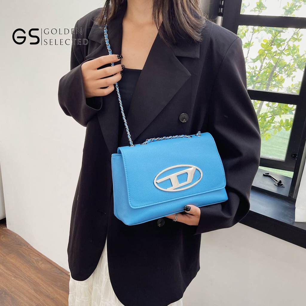 Túi Xách Đeo Vai Cỡ Lớn Phối Dây Xích Thiết Kế Mới Cao Cấp Thời Trang