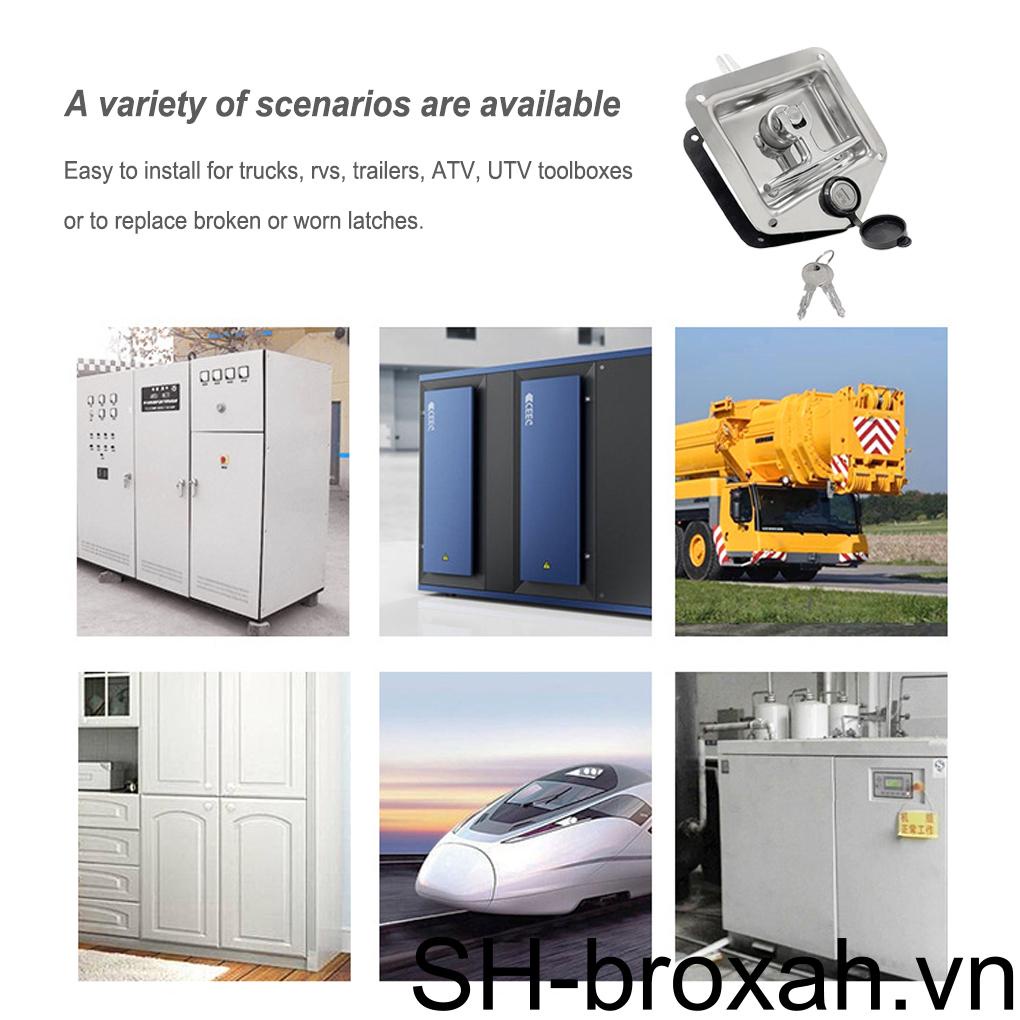 Bộ Chốt Khóa Hộp Công Cụ Xe Tải Kèm 2 Chìa Khóa Chữ T Bằng Thép Không Gỉ