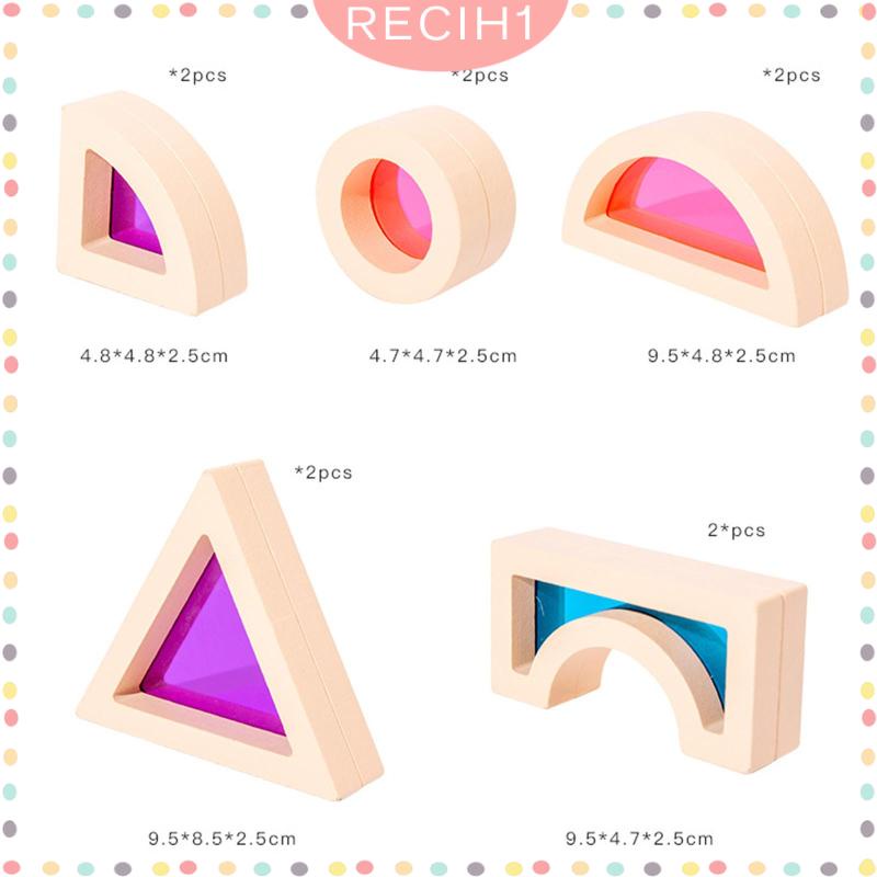 Bộ 25 Khối Gỗ Xây Dựng Hình Học Màu Cầu Vồng Dành Cho Trẻ Em 3-5 Tuổi