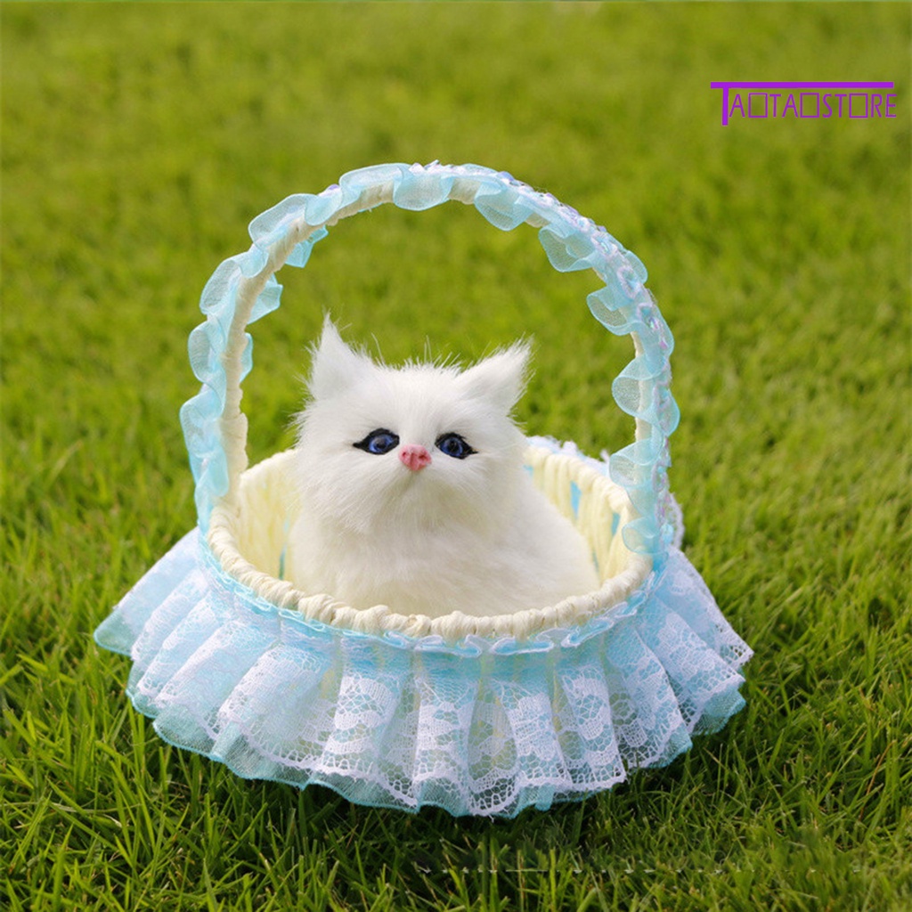Đồ trang trí Chú Mèo 3D Bằng Lông Nhân Tạo Có Âm Thanh Sống Động Trang Trí Xe Hơi