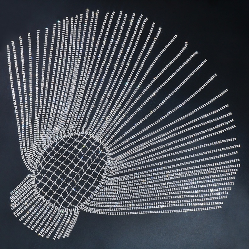 Cài Tóc Tua Rua Đính Pha Lê Dành Cho Tiệc Cưới