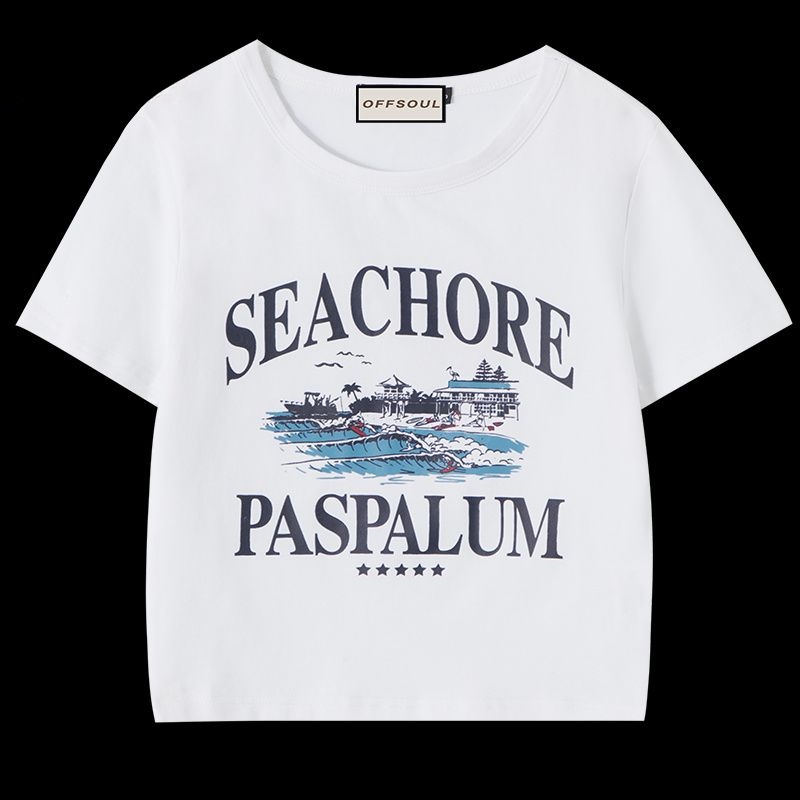 Áo baby tee Thun croptop nữ Ngắn Tay Dáng Ôm Phong Cách Retro Mỹ 2023 Cho Nữ