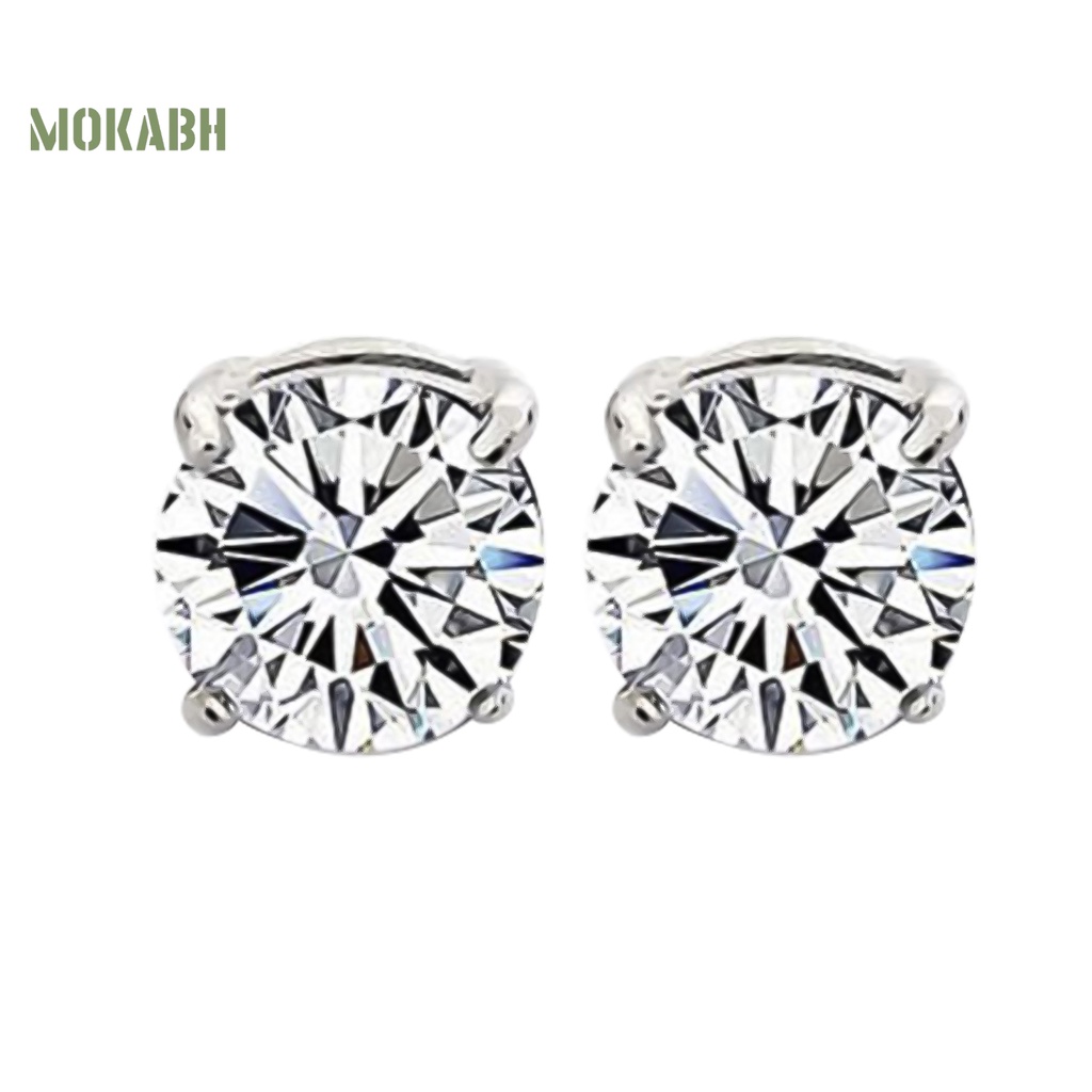 Bông Tai 4 Móng Vuốt Đính Đá Bằng Hợp Kim Không Cần Khoan Lỗ