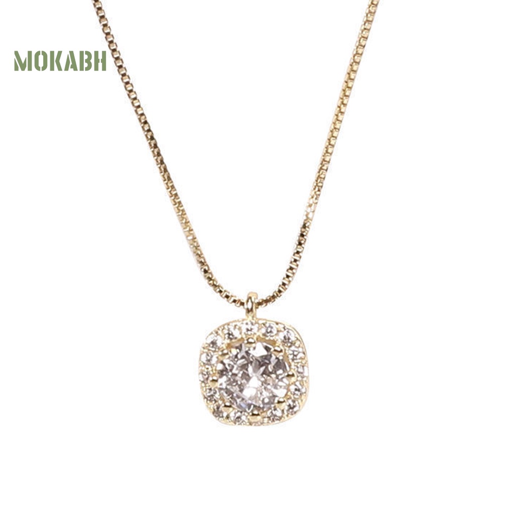 Vòng cổ Mặt Vuông Đính Đá Sang Trọng Cho Nữ