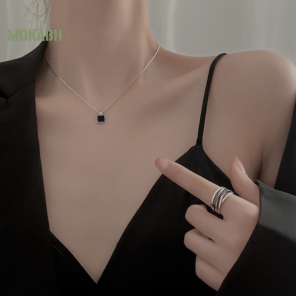 Vòng cổ Mặt Hình Vuông Màu Vàng / Bạc Sang Trọng Thời Trang Cho Nữ