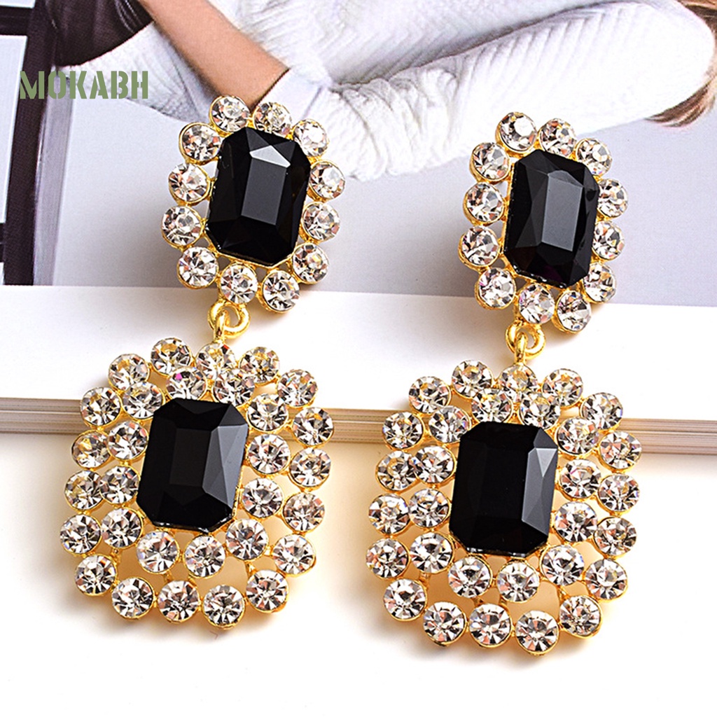 Bông Tai Hình Học Dáng Dài Bằng Hợp Kim Chống Gỉ Dễ Phối Đồ Thời Trang