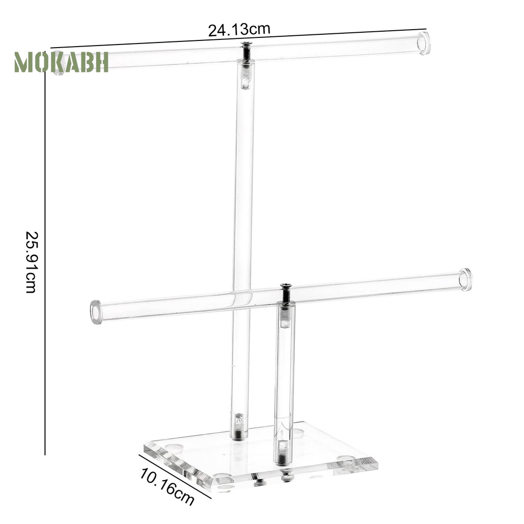 Giá Đỡ Trưng Bày Trang Sức Hình Chữ T Bằng Acrylic Trong Suốt