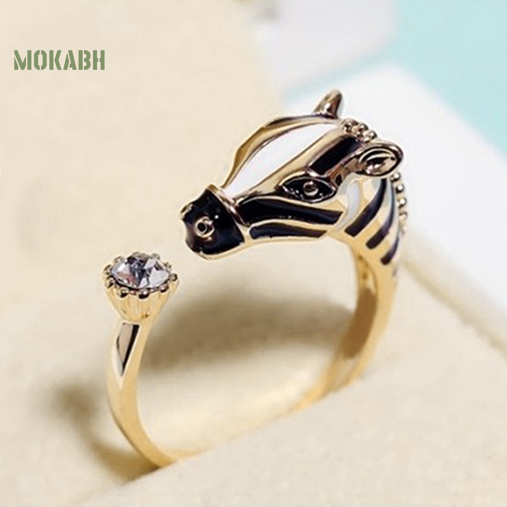 Nhẫn Hình Đầu Ngựa Đính Đá Thời Trang Dành Cho Nữ