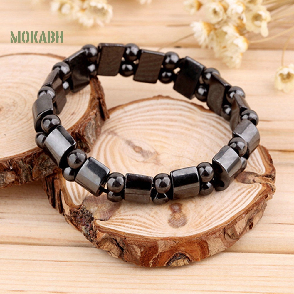 Vòng Tay Chuỗi Hạt Đá Hematite Màu Đen Thời Trang Cho Nam Và Nữ