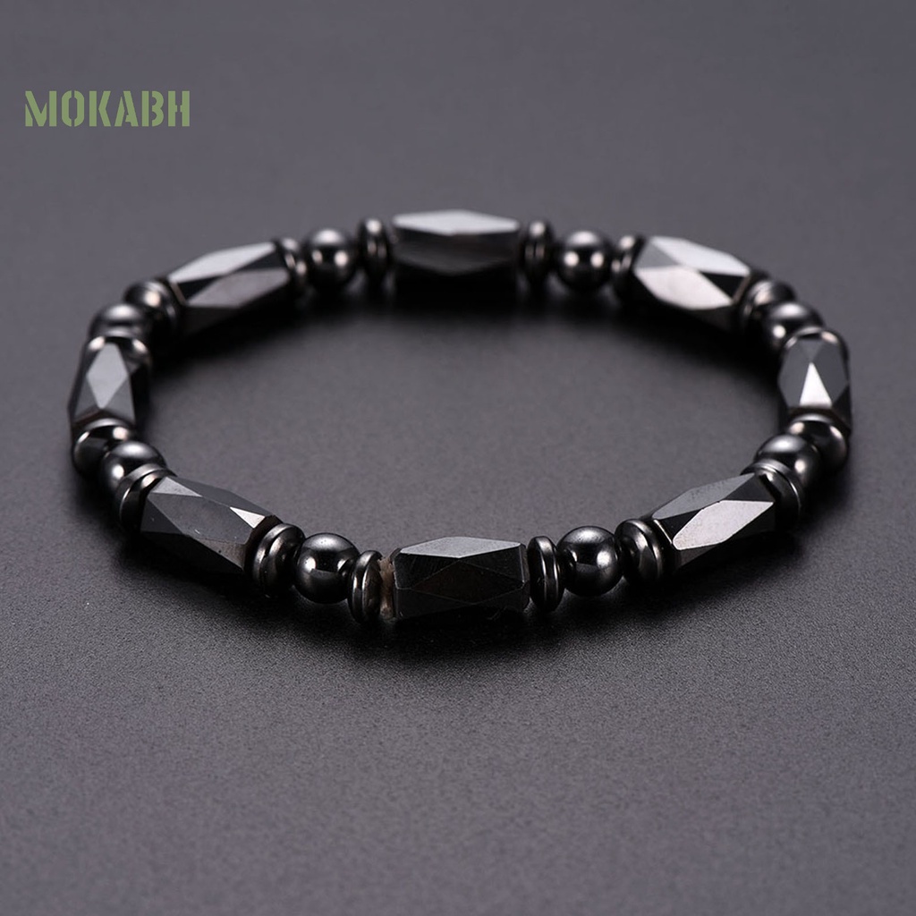 Vòng Tay Chuỗi Hạt Đá Hematite Nhân Tạo Thời Trang Cho Nam Và Nữ