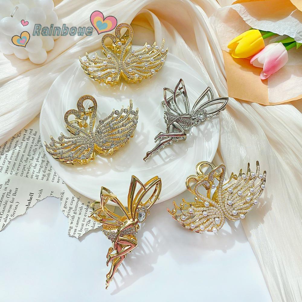 Kẹp Tóc Kim Loại Hình Cầu Vồng|Kẹp Tóc Ngọc Trai