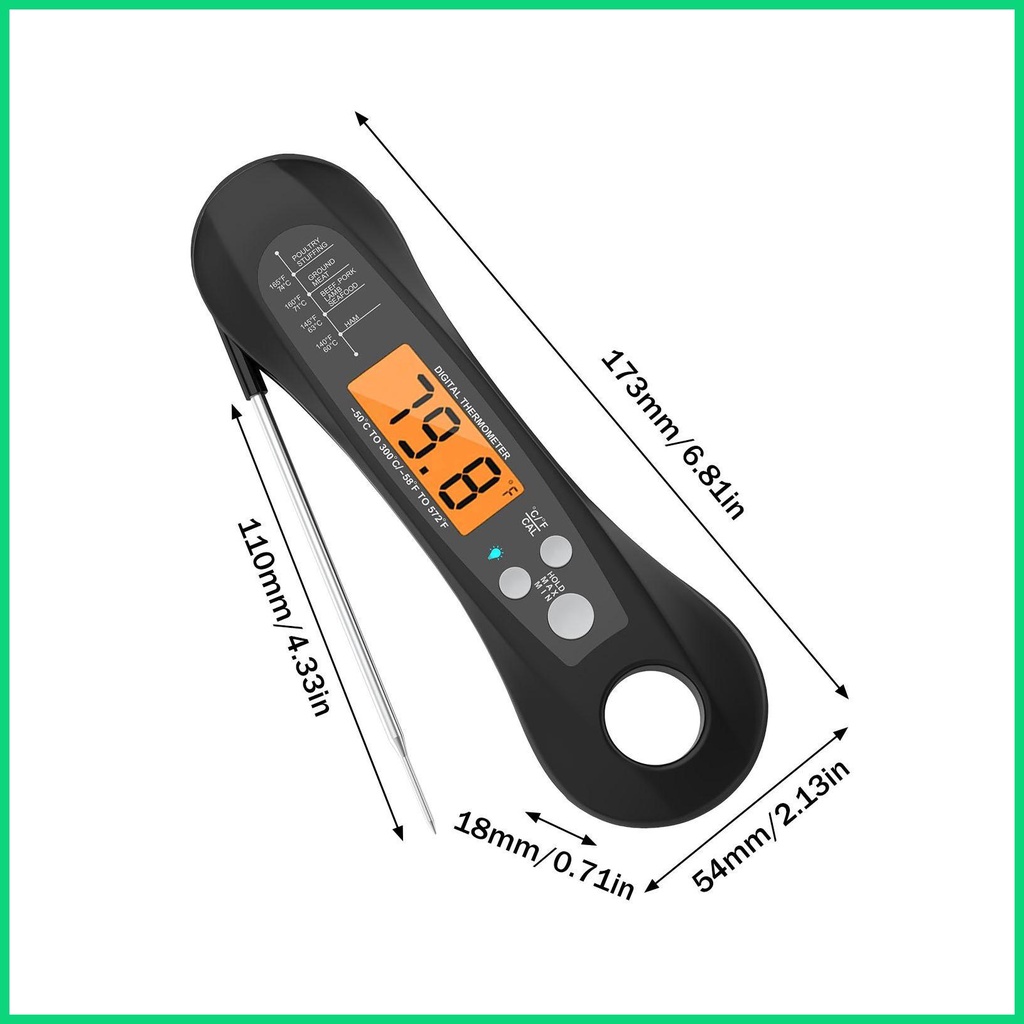 Nhiệt Kế Kỹ Thuật Số Chống Thấm Nước Có Thể Gấp Gọn Tiện Dụng Cho Cand Jwvn