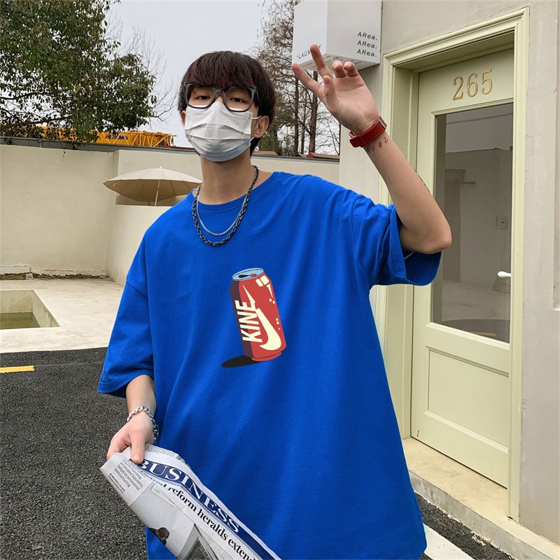 Áo Thun Tay Ngắn Dáng Rộng In Chữ Tiếng Anh Thiết Kế Thoáng Khí Thoải Mái Cho Nam