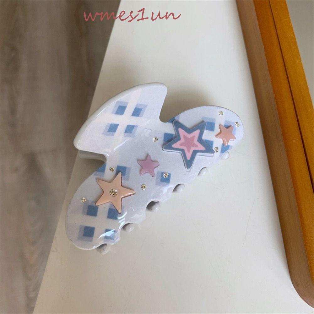Kẹp Tóc Hình Ngôi Sao Năm Cánh Dễ Thương WMES15H Y2K|Kẹp Tóc Denim Cỡ Lớn Thời Trang Cho Nữ
