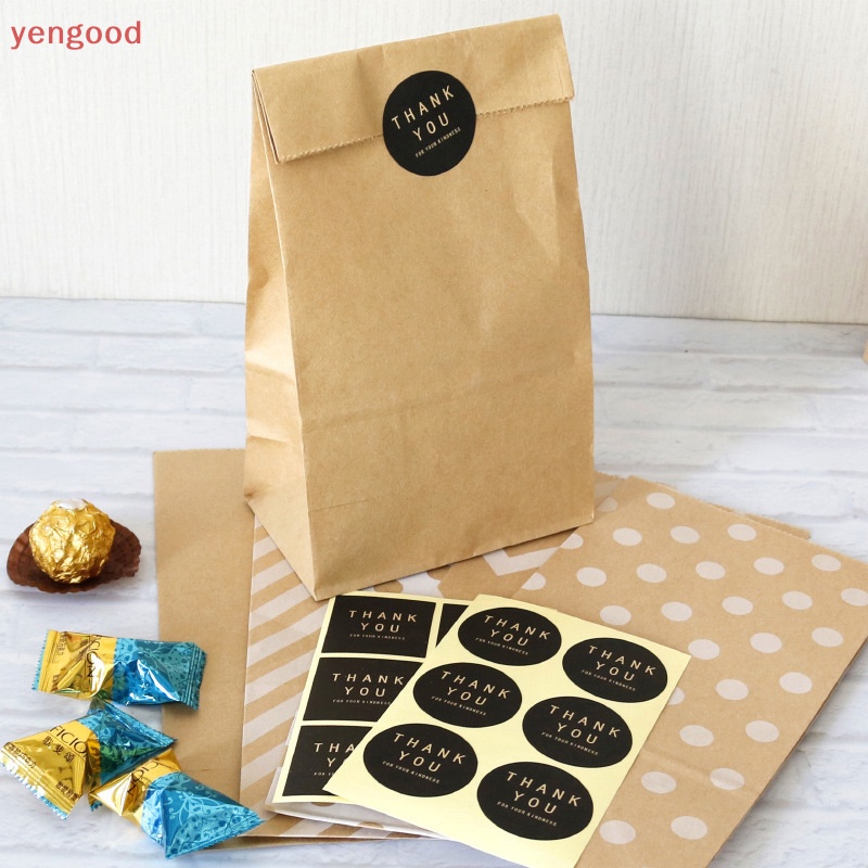 Bộ 5 Túi Giấy Kraft Đựng Bánh Kẹo / Thức Ăn Vặt Trang Trí Tiệc Cưới / Sinh Nhật