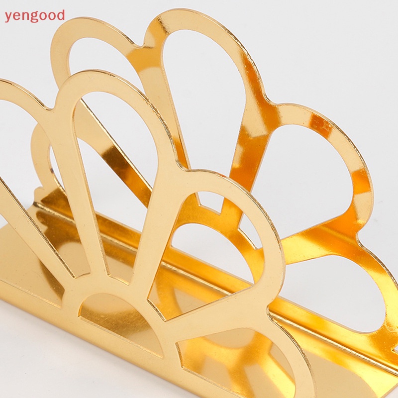 (YGD) Giá Đỡ Khăn Ăn Bằng Thép Không Gỉ Hình Vuông Mạ Vàng Sáng Tạo