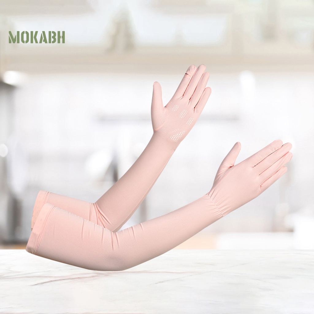 1 Cặp Găng Tay Silicone Dài Chống Trượt Chống Tia UV Độ Co Giãn Cao Cho Nữ