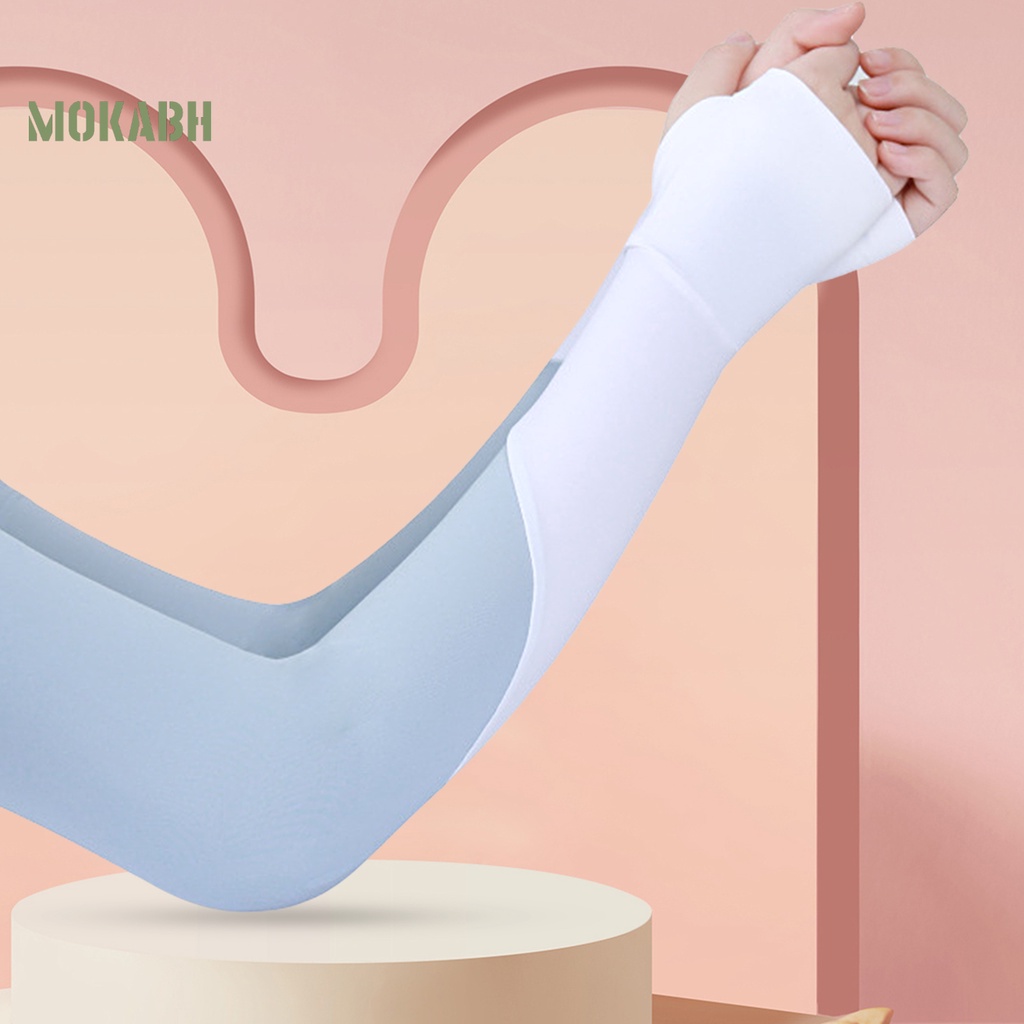 1 Cặp Ống Tay Áo Chống Nắng Bằng Lụa Lạnh Màu Sắc Tương Phản