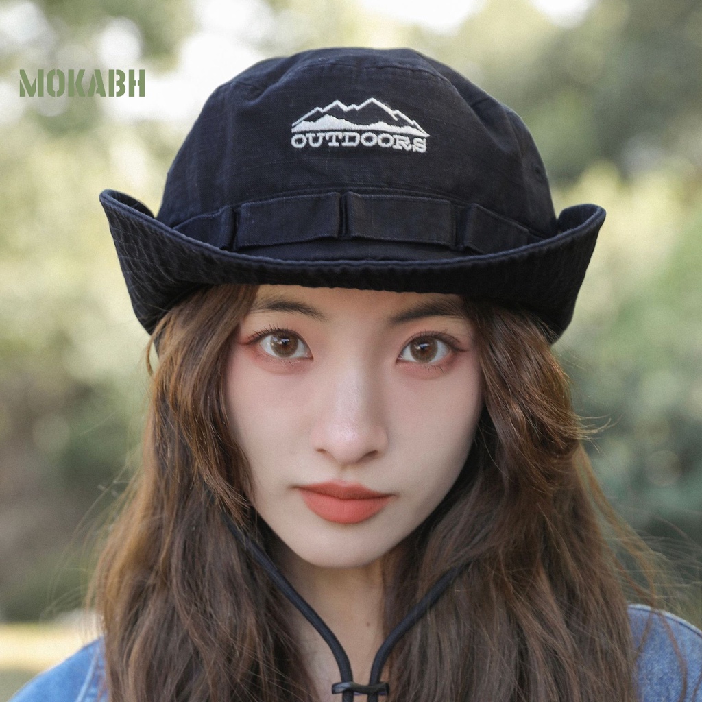 Nón Vành Tròn Màu Trơn Thoáng Khí Chống Tia UV Mềm Mại Phong Cách Nhật Bản