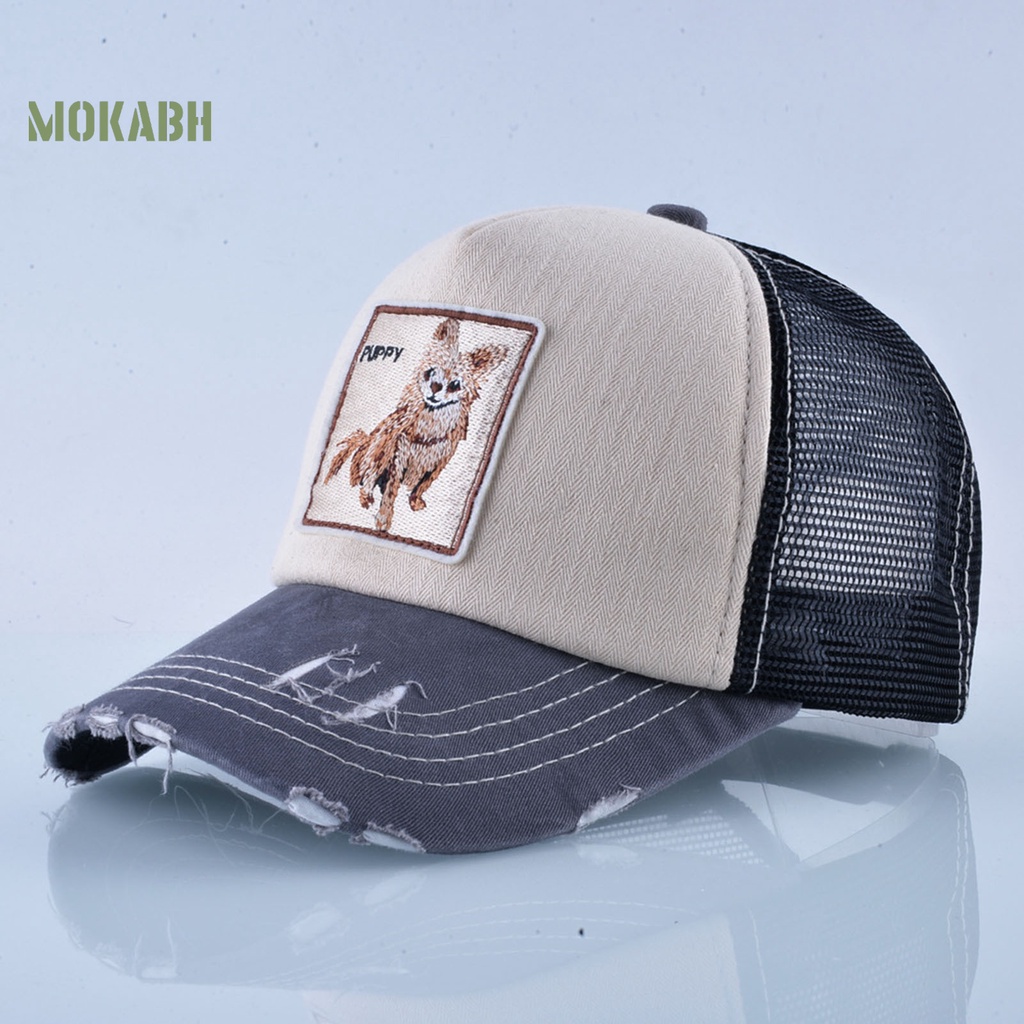 [Mok Abh] Mũ Lưỡi Trai Hở Chóp Phối Lưới Thoáng Khí Phong Cách Hip Hop Cho Nam Và Nữ