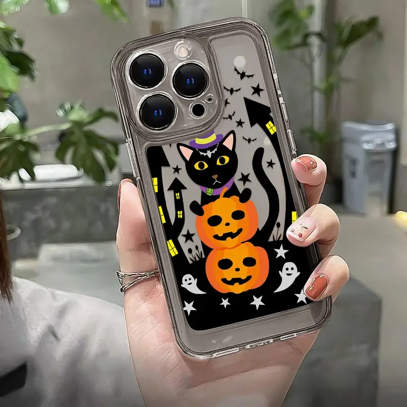 Ốp Điện Thoại TPU Mềm Chống Sốc Họa Tiết Bí Ngô Vui Nhộn Cho IPhone 11 14 13 12 Pro Max XS X XR 7 + 8 6 6S Plus Sự Bảo Vệ