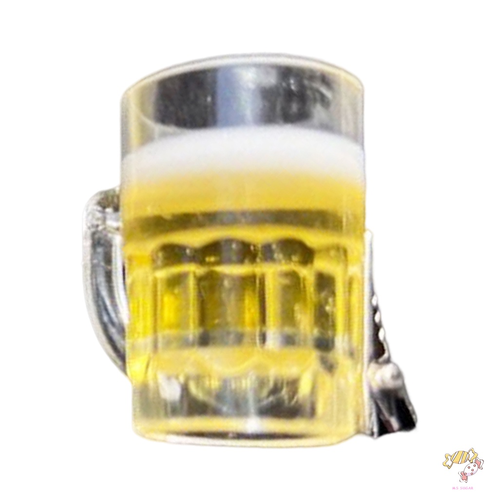 YADORNOS Kẹp Tóc Hình Ly Bia Bằng Nhựa Resin Bền Vui Nhộn DIY