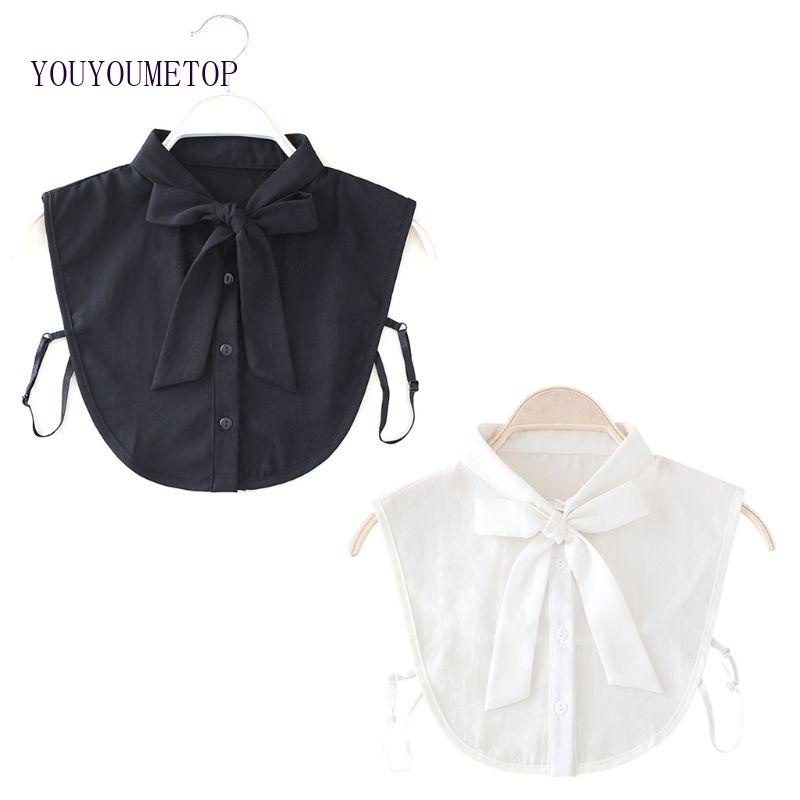 Cổ Áo Sơ Mi Giả Cà Vạt Có Thể Tháo Rời Phong Cách Vintage Mới Cho Nữ