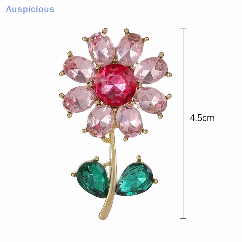 Ghim Cài Áo Hình Hoa Hướng Dương Đính Đá Zircon Màu Hồng Dễ Thương Dành Cho Nữ