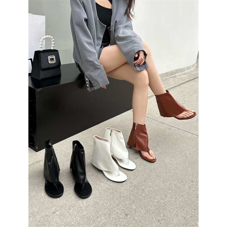 Sandal Cao Gót Hở Ngón Có Khóa Kéo Phong Cách Hàn Quốc Thời Trang Mùa Hè Hàng Mới 2023