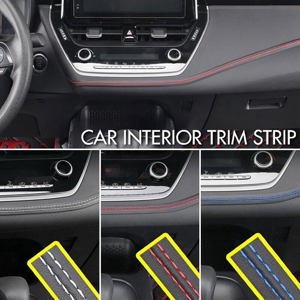 Dây Da PU Bện Linh Hoạt Trang Trí Bảng Điều Khiển Xe Hơi P3D0