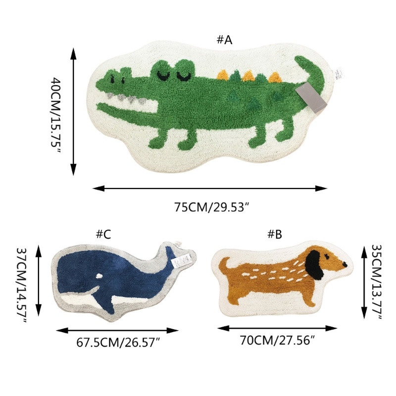 Thảm Lót Sàn Nhà Tắm Mềm Mại Thấm Hút Nước Chống Trượt Hình Động Vật Hoạt Hình Siêu Dễ