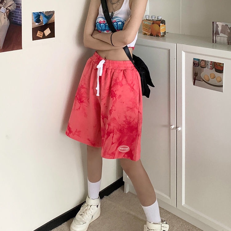 Quần Short Dáng Suông Rộng Màu Nhuộm Thời Trang Mùa Hè Cho Nam Và Nữ