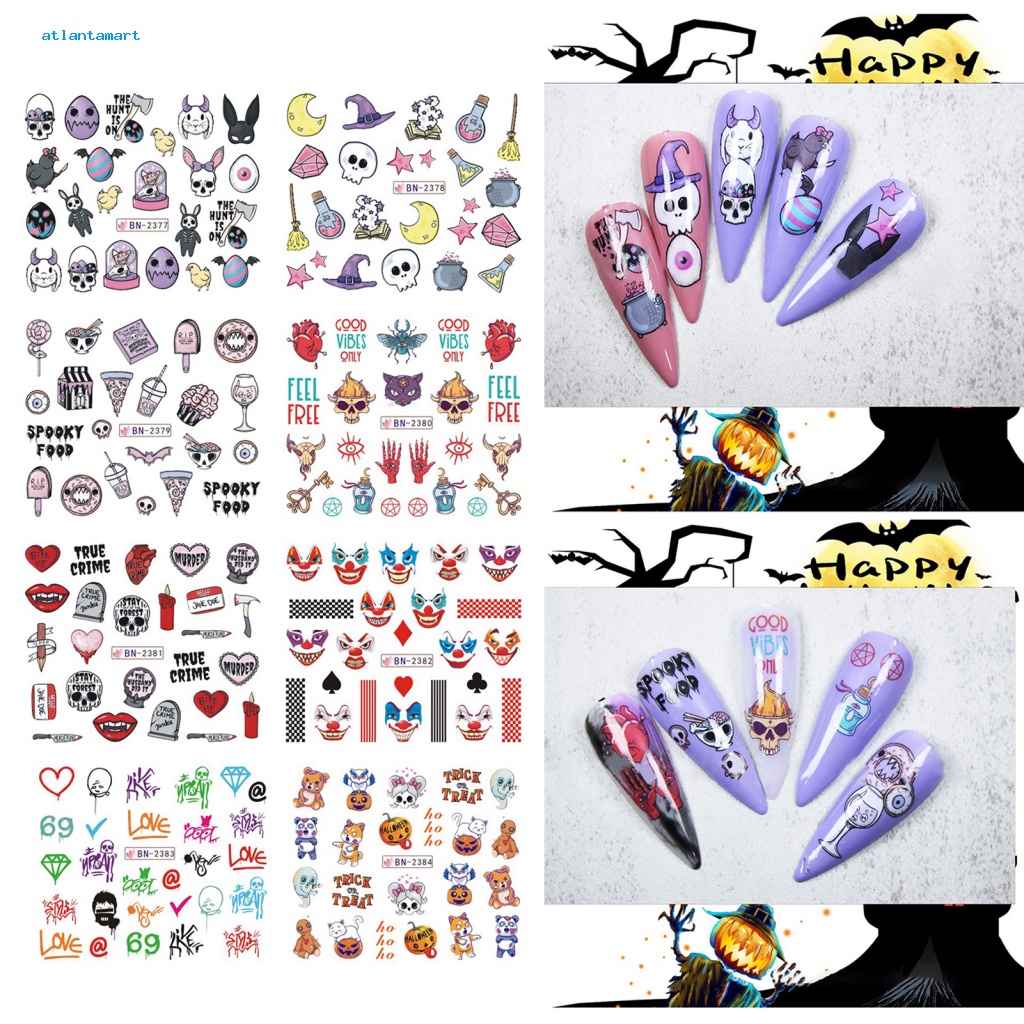 Túi Đựng Đồ Dùng Cao Cấp Tiện Dụng| Miếng Dán Trang Trí Móng Tay Nhiều Màu Sắc Không Phai Màu Họa Tiết Kinh Dị