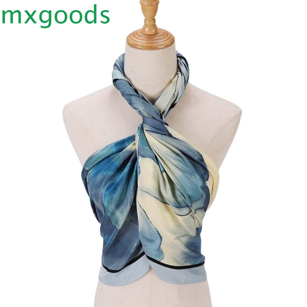 Khăn Choàng Cổ Giả Lụa In Họa Tiết Phong Cách Retro Thời Trang Cho Nữ