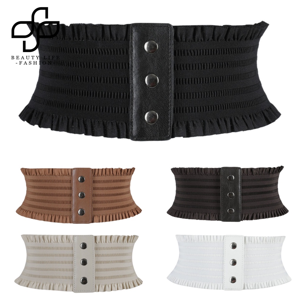 Thắt Lưng Bản Rộng Màu Trơn Co Giãn Tốt Thời Trang Dự Tiệc Cho Nữ